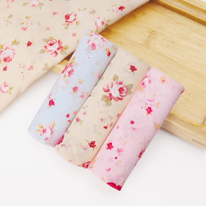 HOULIFE Ladies 100% 60S Cotton Handkerchiefs Womens Red Rose Floral Print Hankies for Wedding Party 18x18 - Image 4
